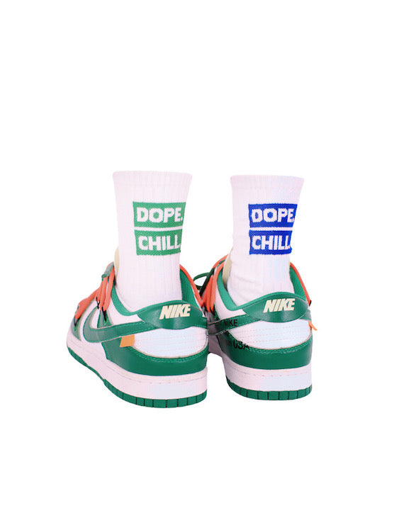 Dope Chill White Crew Sock For Gay Men