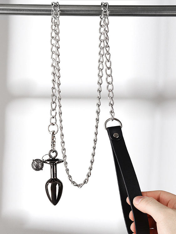Stainless Steel Anal Plug With Bell And Chain