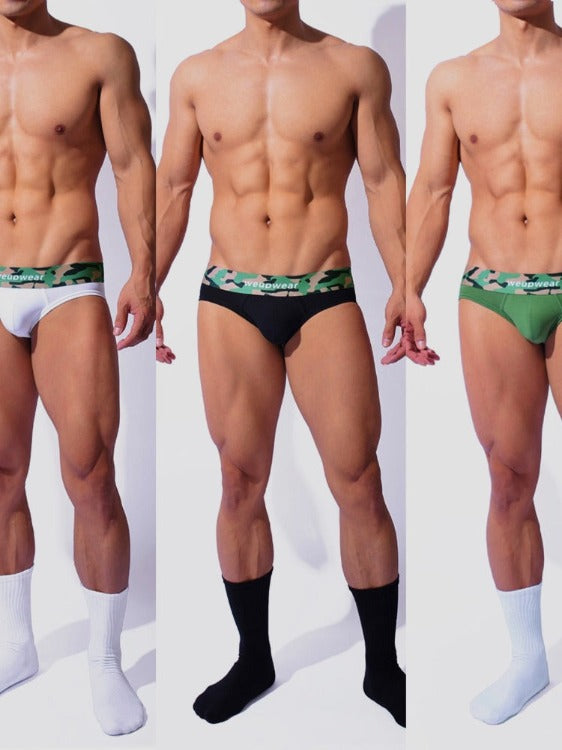 Men's Sexy Soft Low Rise Brief Underwear 3-Pack