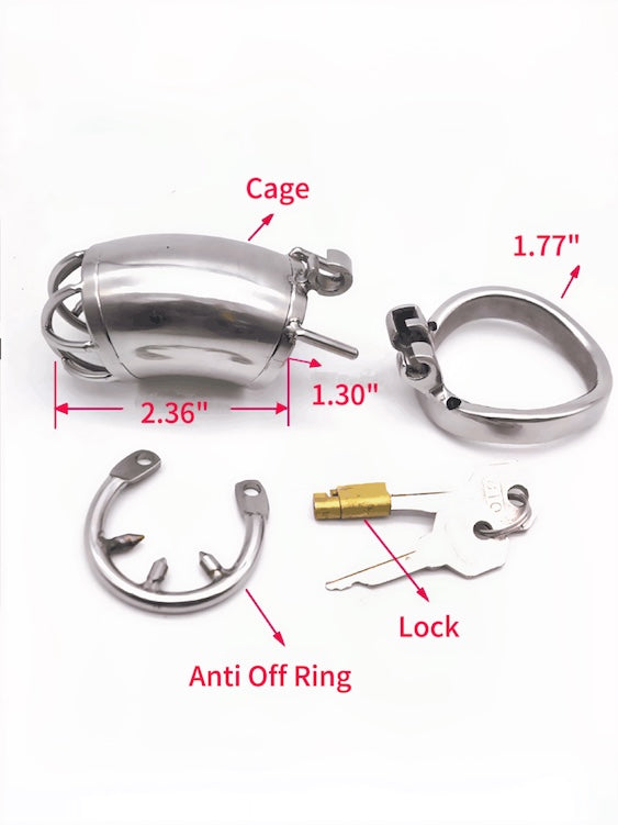 bdsm fish hooks Anti Slip Stainless Steel Cock Cage - Chastity Play - BDSM
