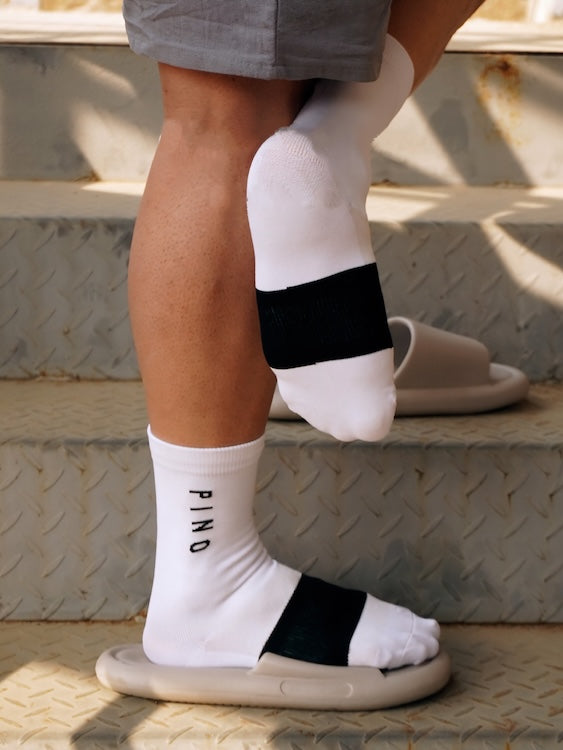 Men's Black and White Block Crew Sock - Socks - Sexy Socks For Gay Men ...