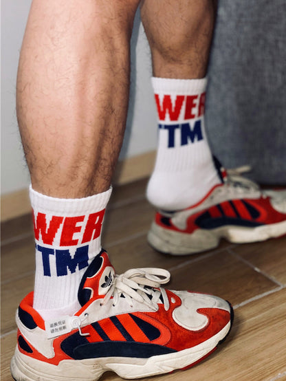 Dirty Talk Series Blow Me White Socks