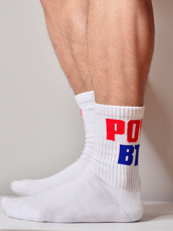 Dirty Talk Series Blow Me White Socks