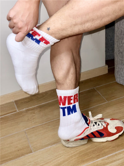 Dirty Talk Series Blow Me White Socks