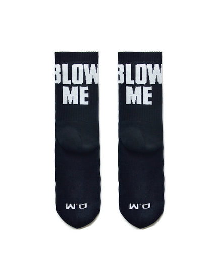 Dirty Talk Series Blow Me White Socks