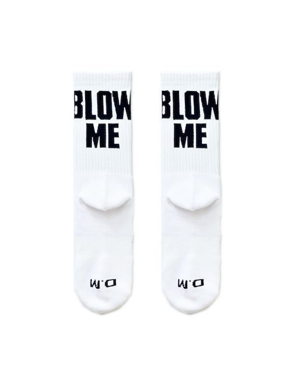 Dirty Talk Series Blow Me White Socks