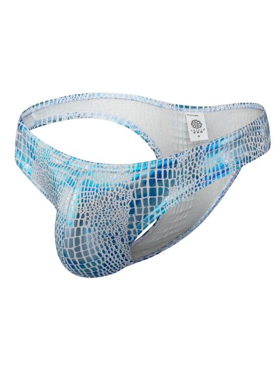 Shiny Snake Pattern Men's Sexy Thong