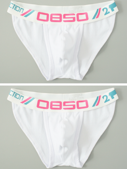 2 PCS Simple Pure Cotton Low Waist High-Cut Brief